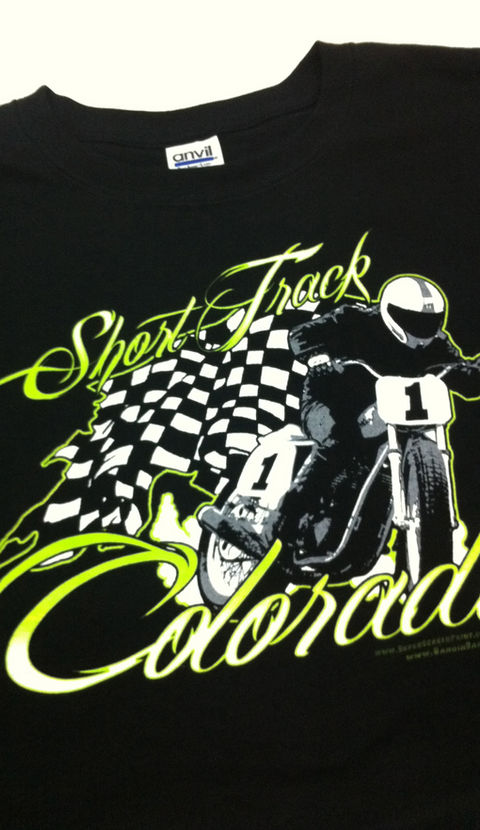 Colorado Flat Track custom screen printed shirt