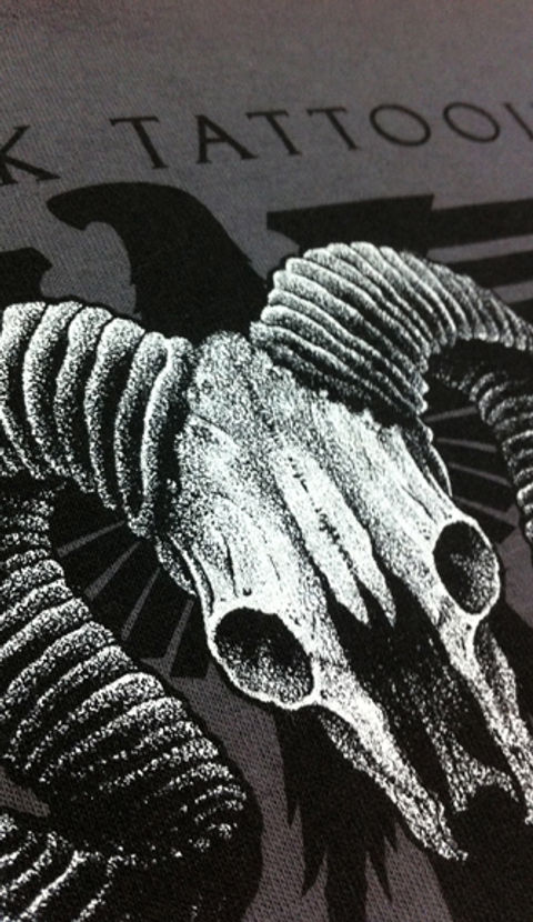 Landmark Tattoo custom screen printed shirt