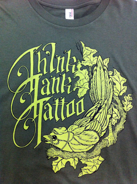 Think Tank Tattoo custom screen printed shirt